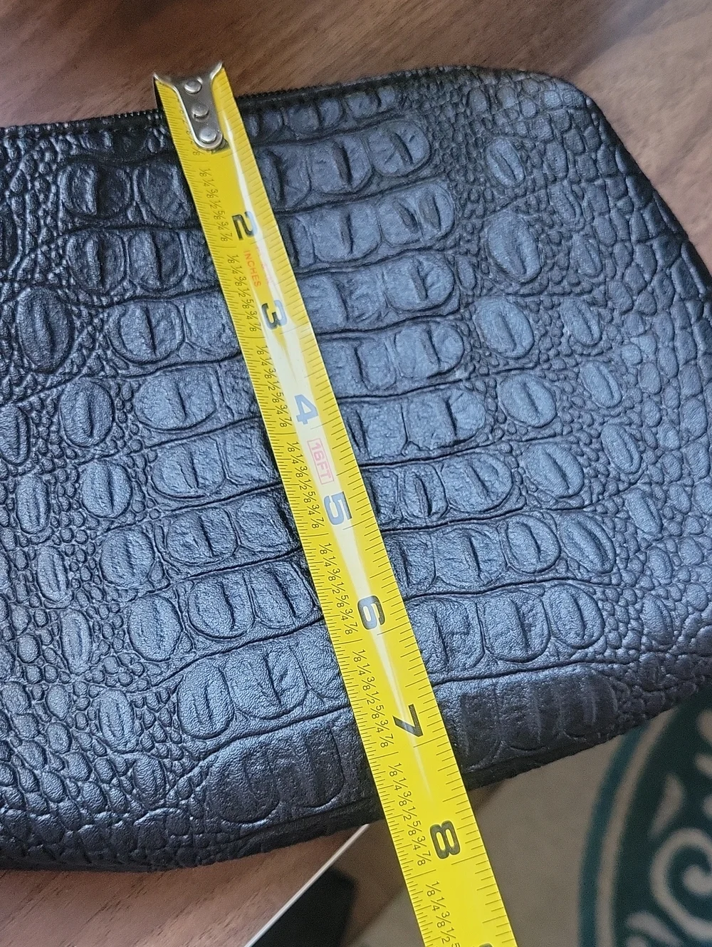Black Croc-Embossed Cosmetic Bag Set